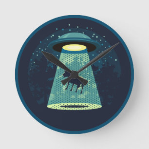 Akta sig UFO Rund Klocka