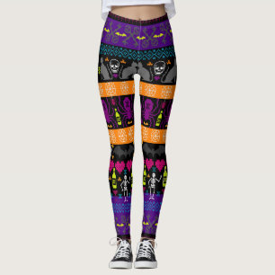 Äkta sötare jul - Halloween Rand-utskrift Leggings