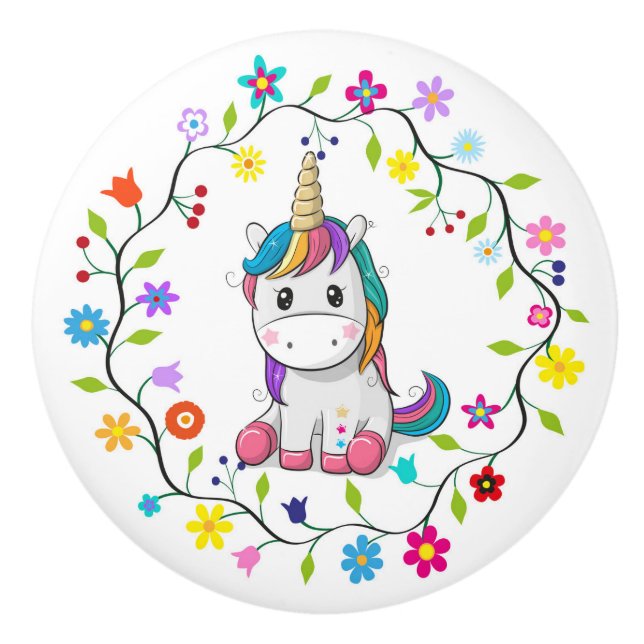 Äkta Unicorns Ceramic Knob Knopp (Framsidan)