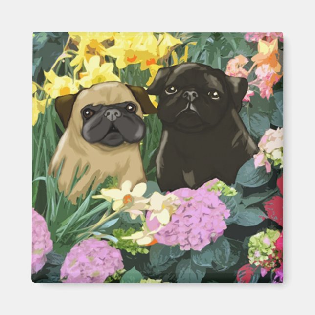 Äkta Vår Pugs Magnets Magnet (Framsidan)