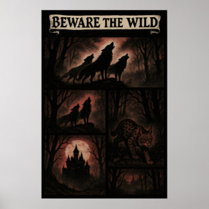 Akta vildmarken – Gothic Forest Creatures Comic Poster