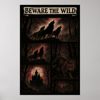 Akta vildmarken – Gothic Forest Creatures Comic Poster