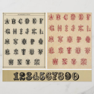 Äkta Vintage Alphabets från Victorian Era Bokar