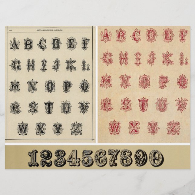 Äkta Vintage Alphabets från Victorian Era Bokar (Framsida)