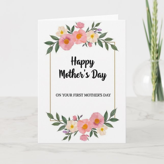 Äktenskap Årsdag Blommig Kort (Framsida)