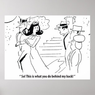 Äktenskap bakom hans rygg, humoristiskt poster
