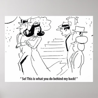 Äktenskap bakom hans rygg, humoristiskt poster