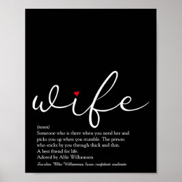Äktenskap Definition Chic Skript Rött Kärlekshjärt Poster