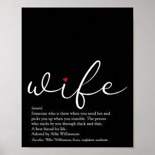 Äktenskap Definition Chic Skript Rött Kärlekshjärt Poster