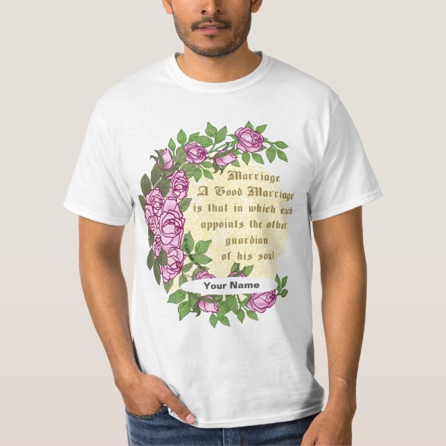 Äktenskap Vers bröllollin t-shirt (Framsida)