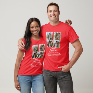 Äktenskaplig Årsdag Kärlek 4 Foto Collage Par T Shirt