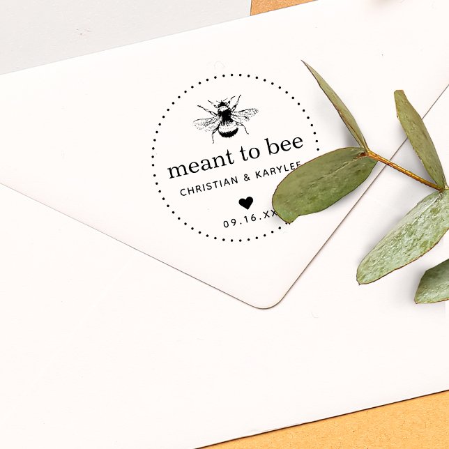 Äktenskaplig Bi-Honung Självfärgande Stämpel (Meant To Bee Wedding Self-inking Stamp)