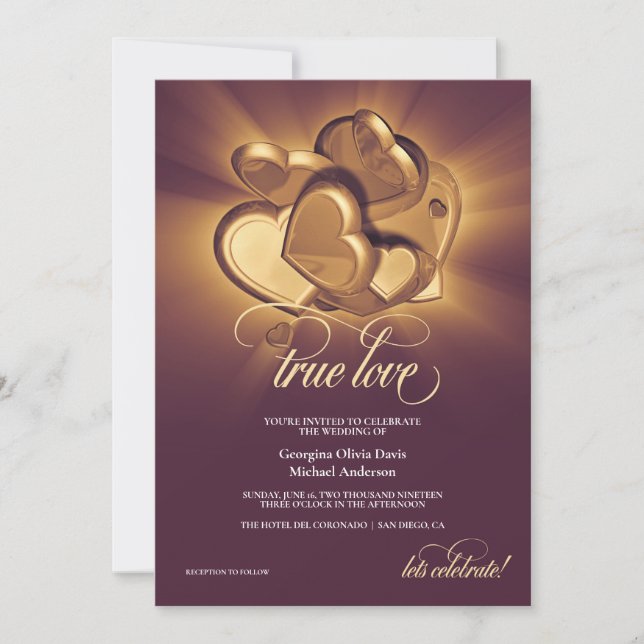 Äktenskapsförklaring av sann kärlek meddelande (Framsida)