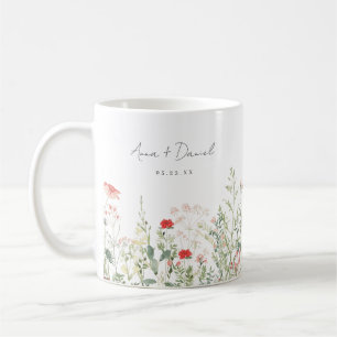 Äktenskapsgåva för vildblomsäng kaffemugg