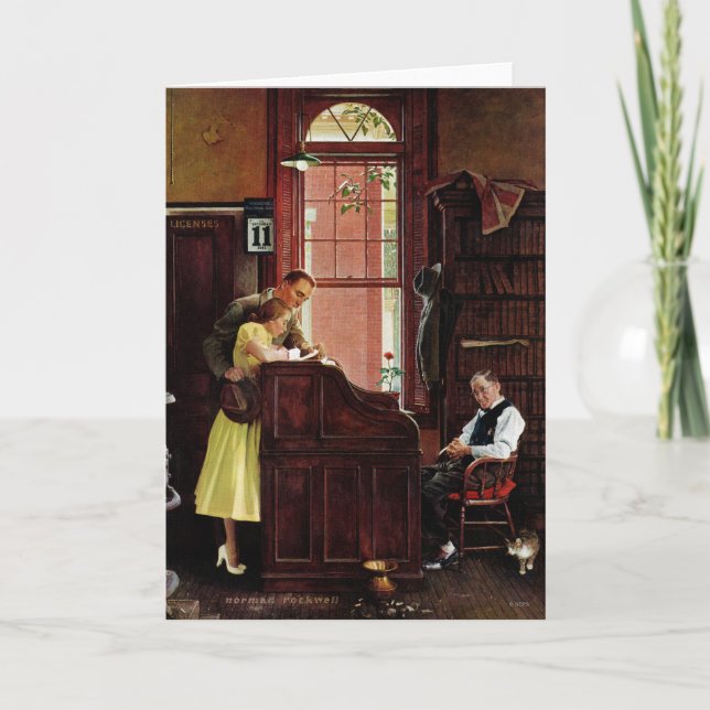 Äktenskapslicens av Norman Rockwell Kort (Framsida)