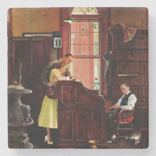 Äktenskapslicens av Norman Rockwell Underlägg Sten