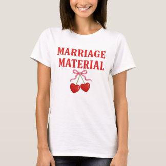 Äktenskapsmaterial körsbåge t shirt