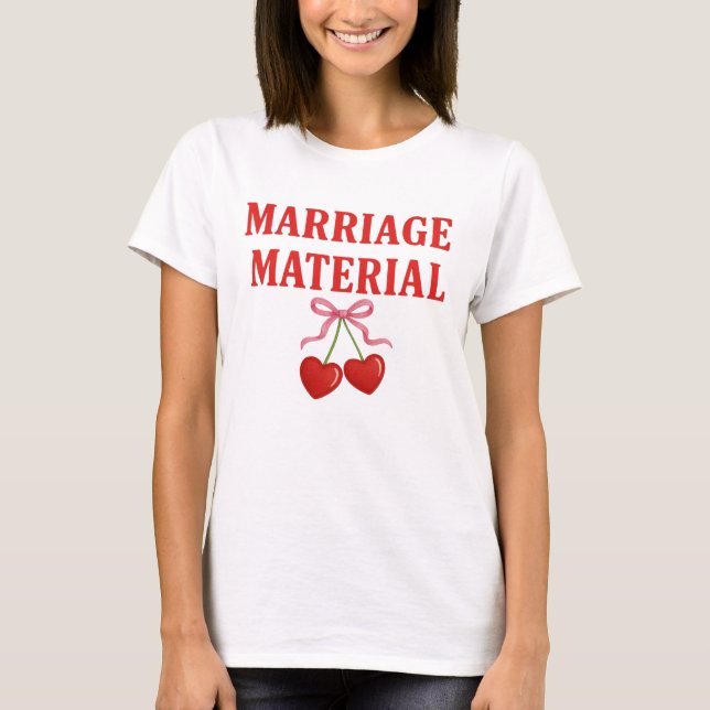 Äktenskapsmaterial körsbåge  t shirt (Framsida)