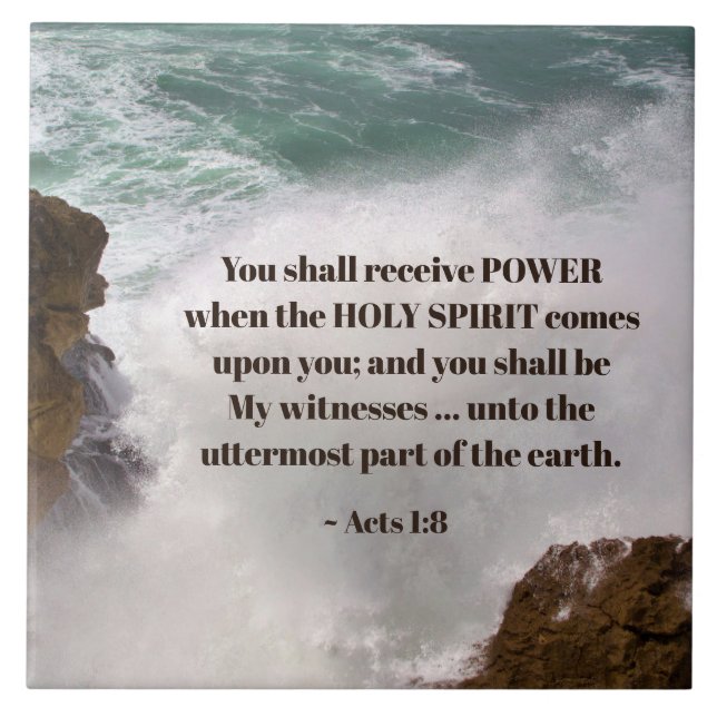 Akter 1:8 Du ska få ENERGY Bible Verse Kakelplatta (Framsidan)
