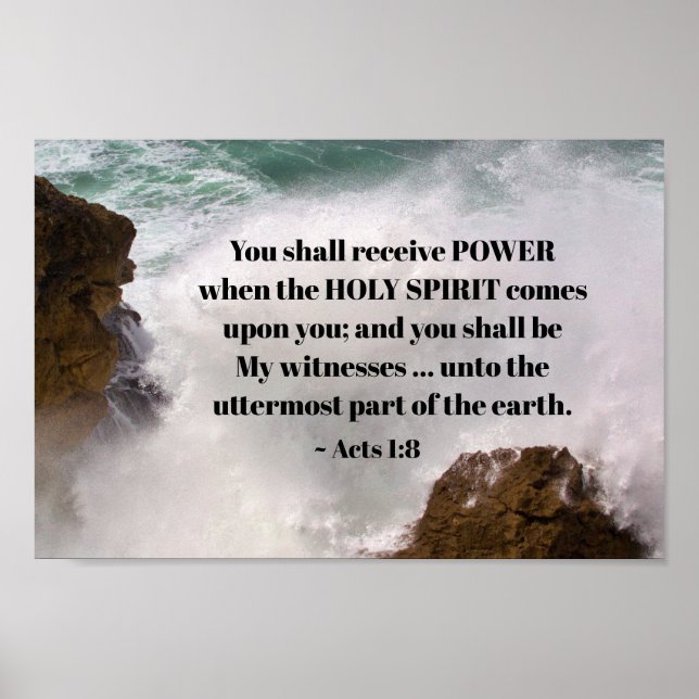 Akter 1:8 Du ska få ENERGY Bible Verse Poster (Framsidan)