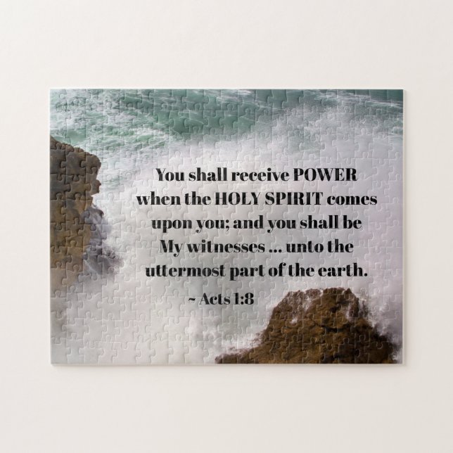 Akter 1:8 Du ska få ENERGY Bible Verse Pussel (Horisontell)