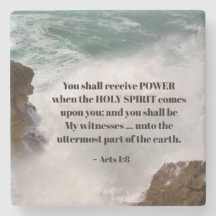 Akter 1:8 Du ska få ENERGY Bible Verse Stenunderlägg