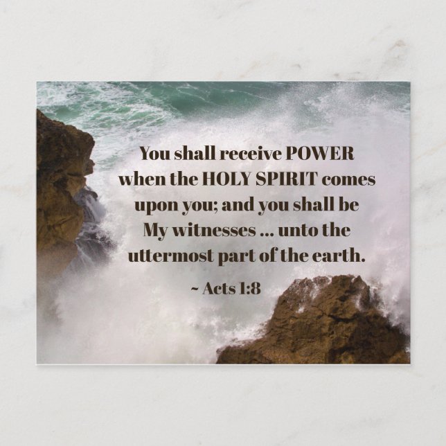 Akter 1:8 Du ska få ENERGY Bible Verse Vykort (Framsida)