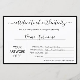 Äkthetsintyg för teckning av