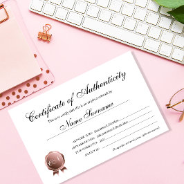 Äkthetsintyg för teckning av