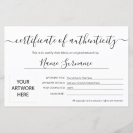 Äkthetsintyg för teckning av