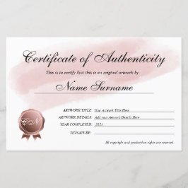 Äkthetsintyg för teckning av