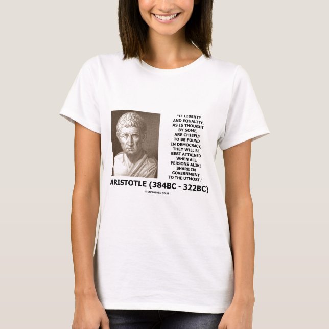 Aktie för demokrati för Aristotle Tee Shirt (Framsida)