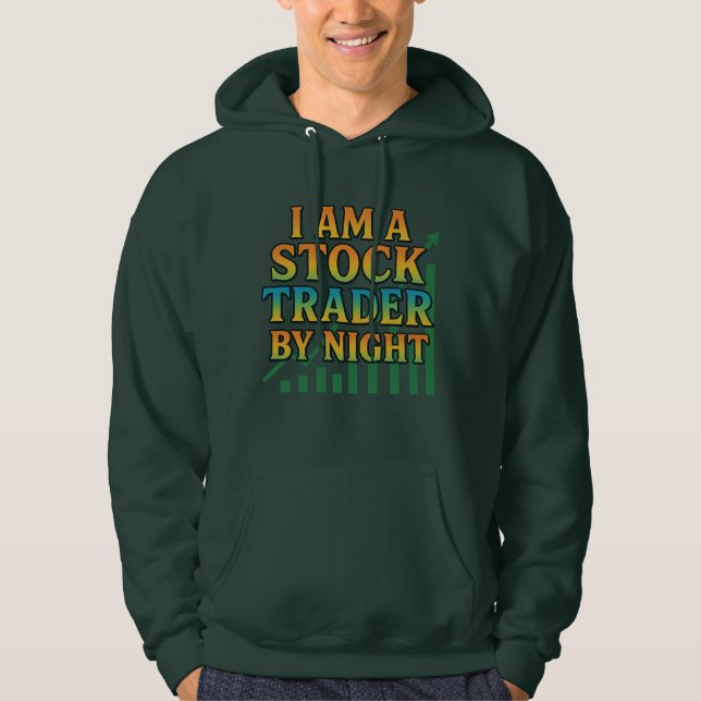 Aktiehandlare på natten hoodie (Framsida)