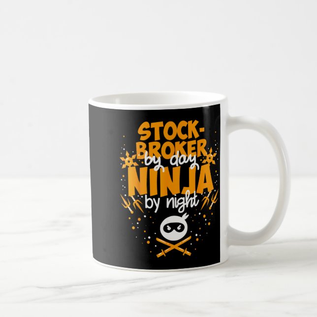 Aktiemäklare dag ninja natt - aktiemäklare  kaffemugg (Höger)
