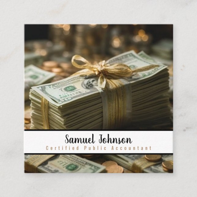 Aktiemäklare för fondförvaltare fyrkantigt visitkort (Framsida)