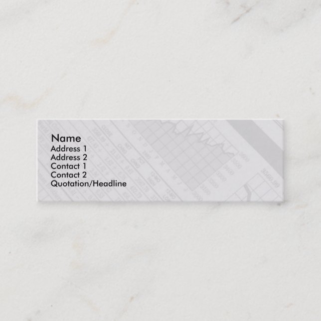 Aktiemarknaden profilerar kortet mini visitkort (Framsida)