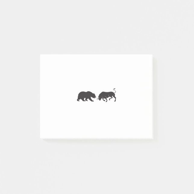 Aktien Bear Bull Börse Post-it Block (Framsida)