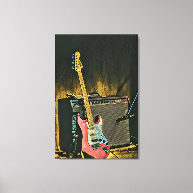 Aktiv gåva från gitarrer canvastryck (Framsida)