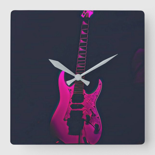 Aktiv gåva från gitarrer fyrkantig klocka (Framsida)