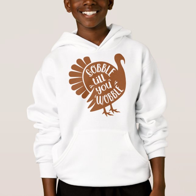 Aktiv Gobble till dig, Thanksgiving Boys' T Shirt (Framsida)