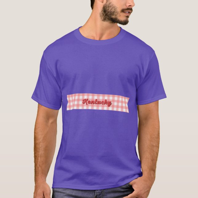 Aktiv Kentucky Checkered-etikett T Shirt (Framsida)