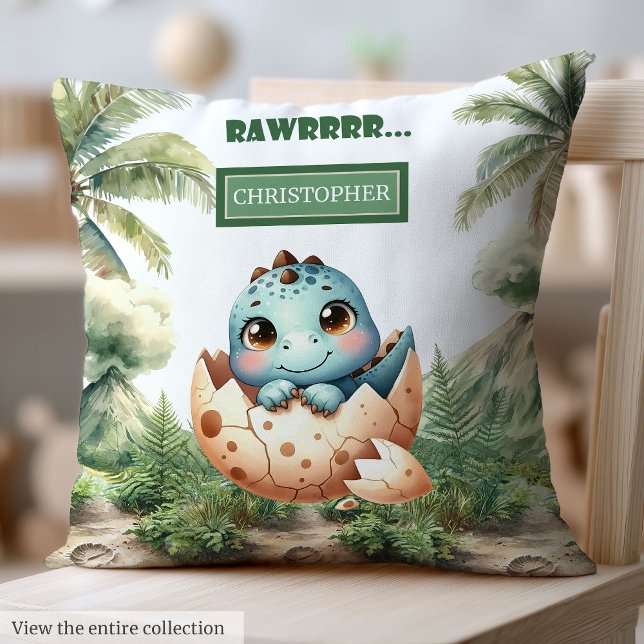 Aktiv kläckning snart Baby Dinosaur Baby Pillow Kudde (Adorable Hatching Soon Baby Dinosaur Baby Pillow)
