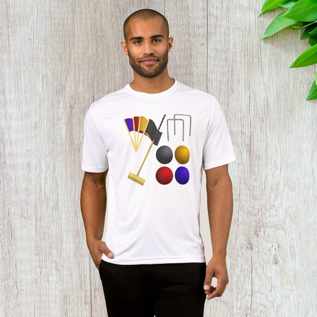 Aktiv Manar för Croquet Set Tee Shirt (Skapare uppladdad)