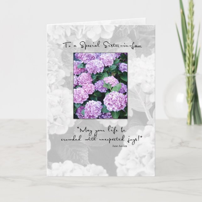 Aktiv sjuksköterska vid födelsedagen Hydrangea Kort (Framsida)