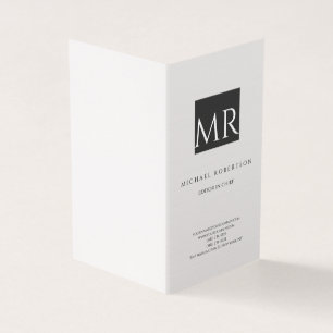 Aktiv svartvit monogram svart, modern visitkort