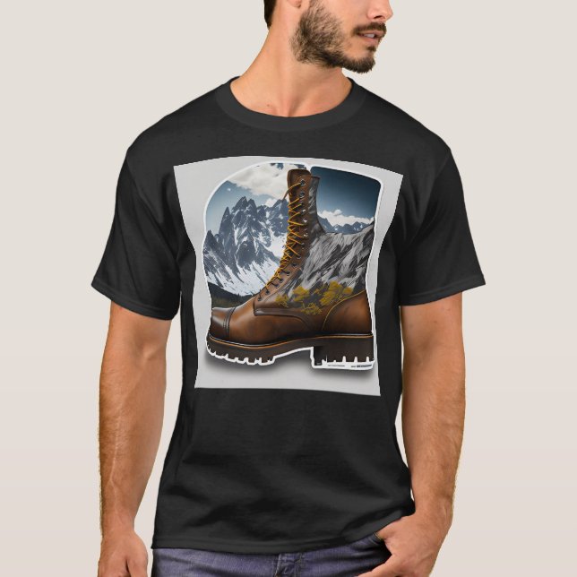Aktiv vandrarstövlar t shirt (Framsida)