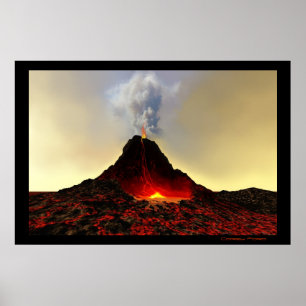 AKTIV VOLCANO-utskrift Poster