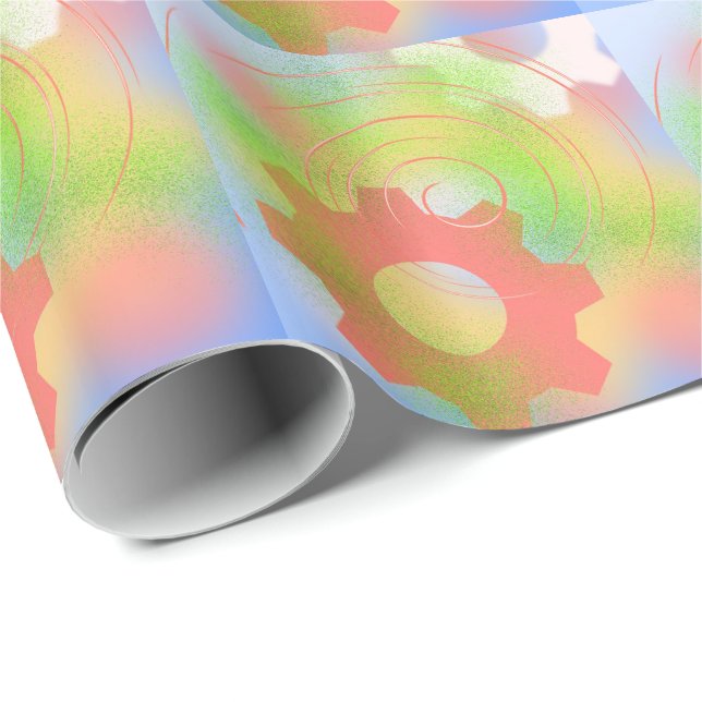 Aktivera Abstrakten Cogs Presentpapper (Rullad Hörn)