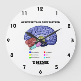 Aktivera din Grått Matter Tänka (Anatomiskt hjärna Rund Klocka