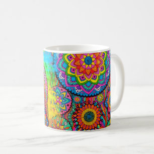 Aktivera fred som läker Mandalakonstmuggen Kaffemugg